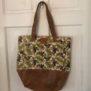 NWOT Sseko Leather and Cotton Tote.